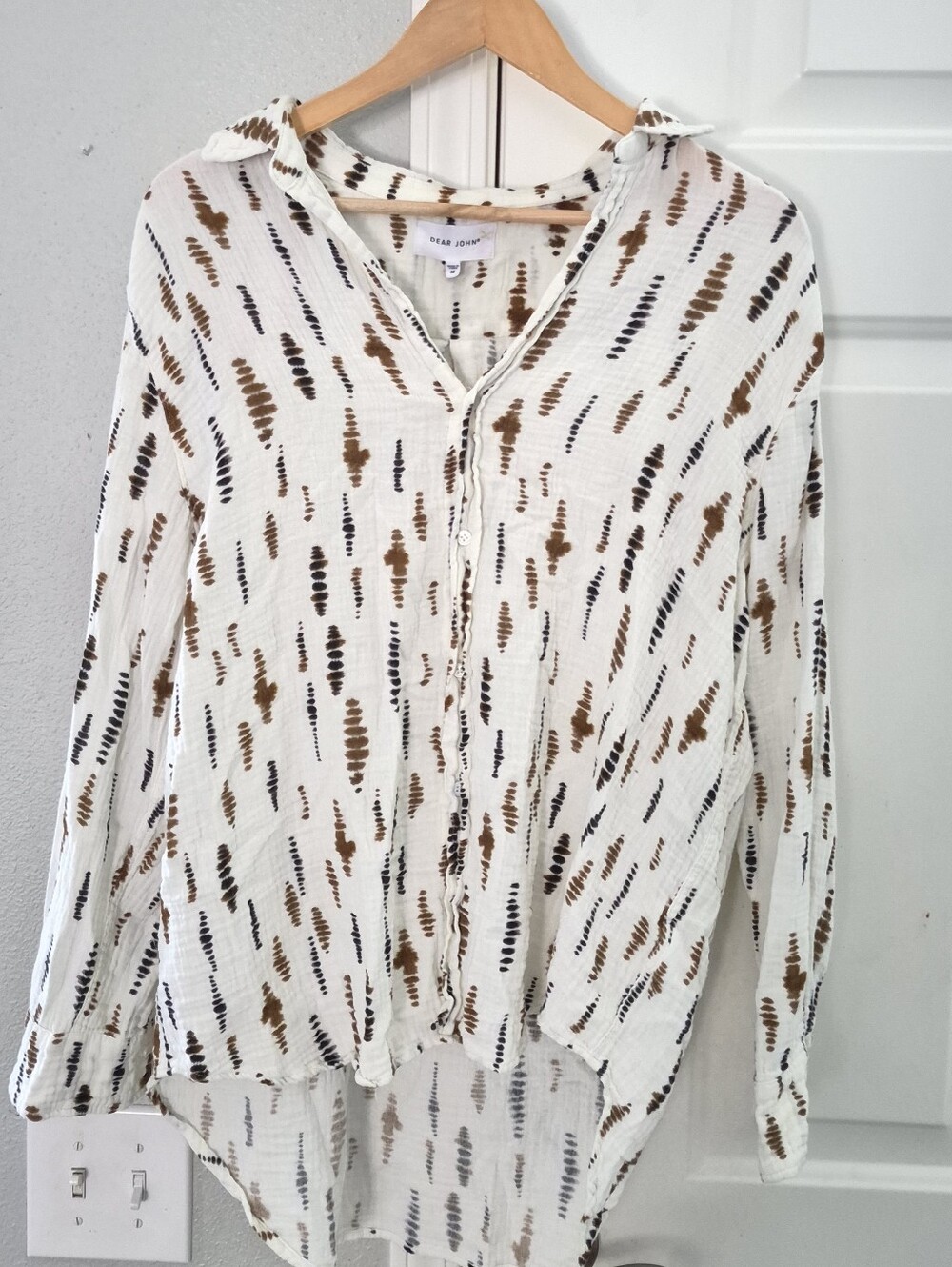 DEAR JOHN DENIM Galina Novelty Shirt in Mozambique,gauze 100% Cotton Fall Medium - Picture 8 of 13
